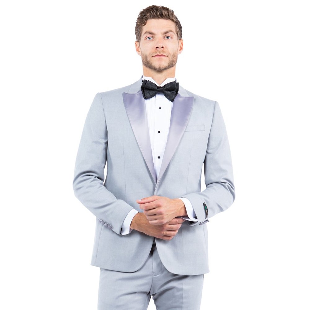 Peak Lapel (Tailored to Move & Flex) Tuxedo Separates Coat, Lt. Gray by ZeGarie